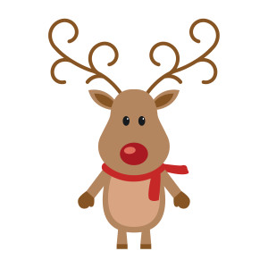 reindeer red nose with scarf